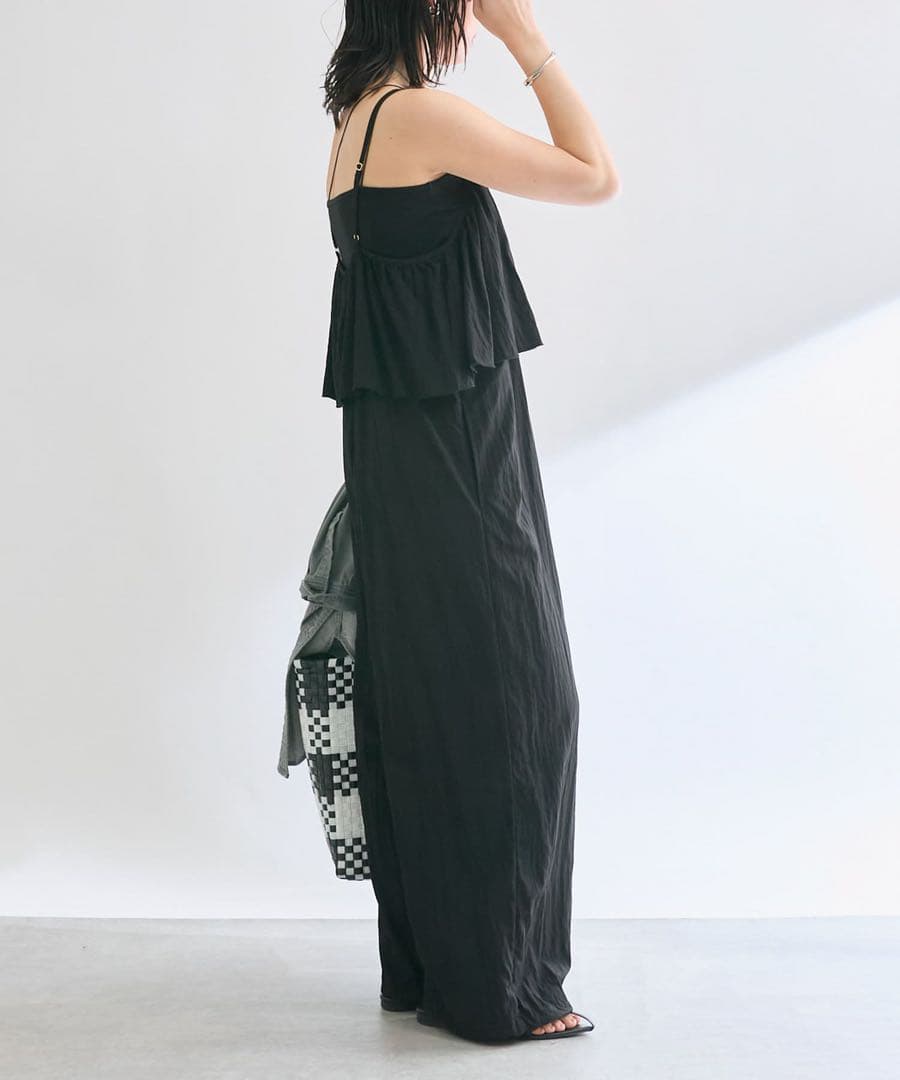 新品　RIVE DROITE フリルサロペット　リヴドロワ　ブラック