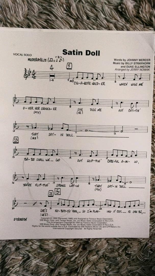 ボーカル　ビッグバンド譜面:Satin Doll