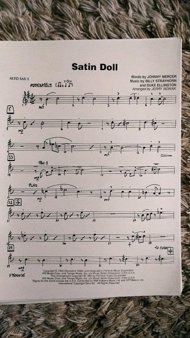 ボーカル　ビッグバンド譜面:Satin Doll