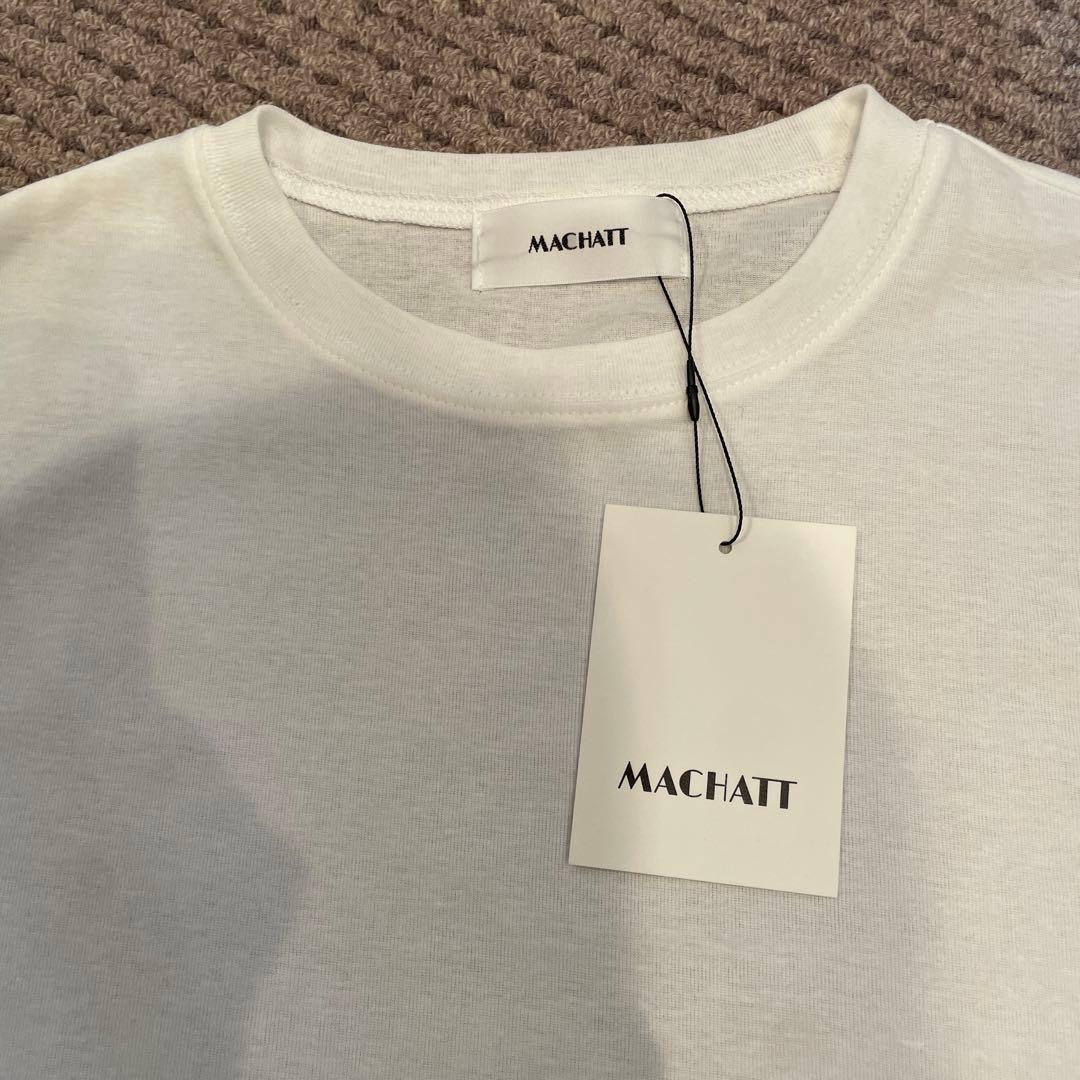 新品タグ付 MACHATT ヘムレースロンT ホワイト F