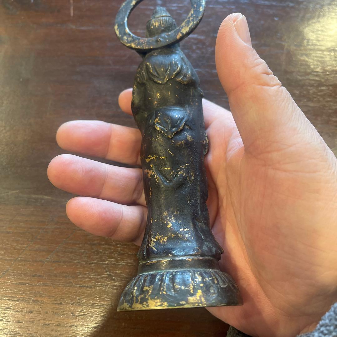 江戸時代　鍍金仏　観音菩薩立像