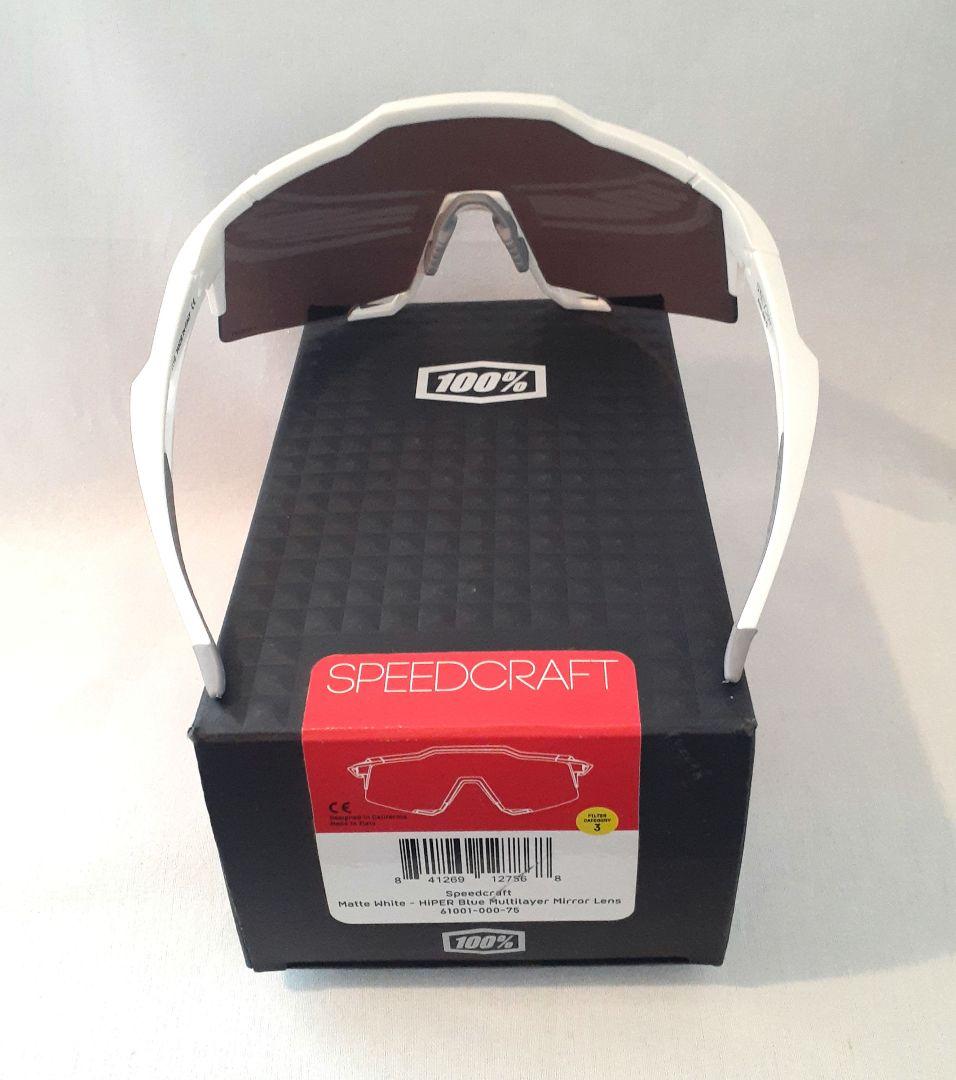 100％ Speedcraft ホワイト ブルー ワンハンドレッド サングラス
