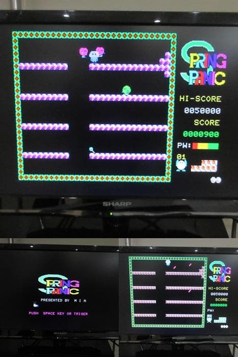 SPRING PANIC 動作確認済 箱説明書付 シャープX1 MIA テープ版