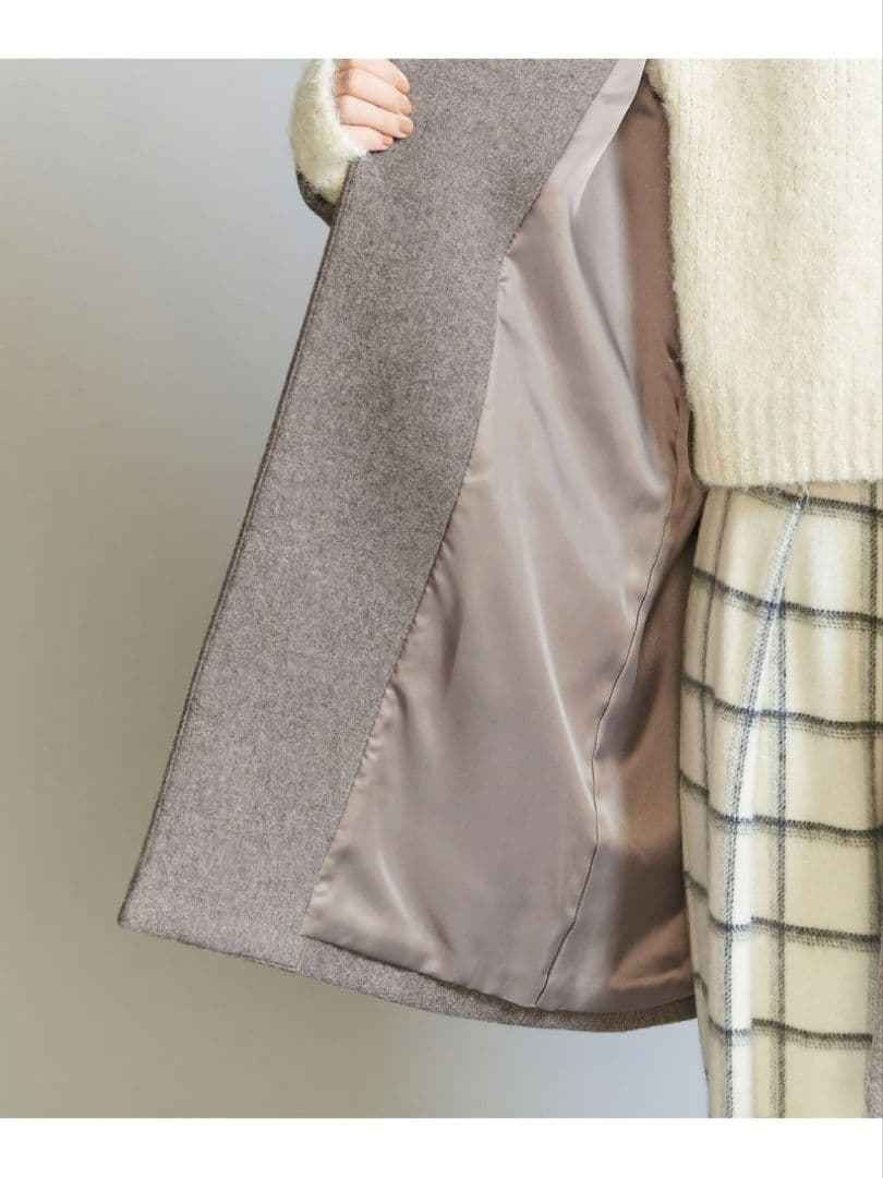 ユナイテッドアローズ　MANTECO ミドルノーカラーコート　MOCA　Sサイズ