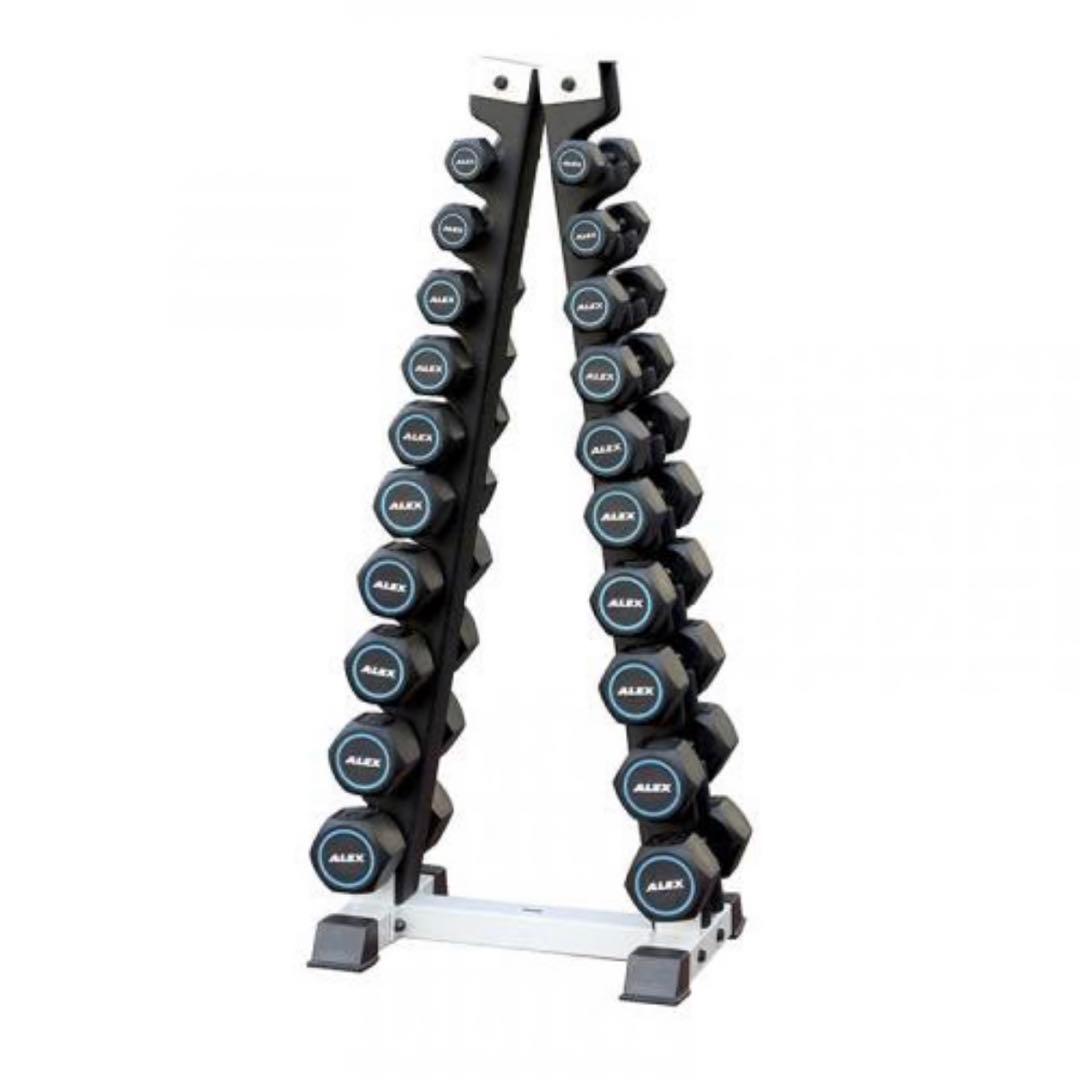 ①ALEX ダンベル 10ペア 1〜10kg 収納ラック付き 総額14万円 美品