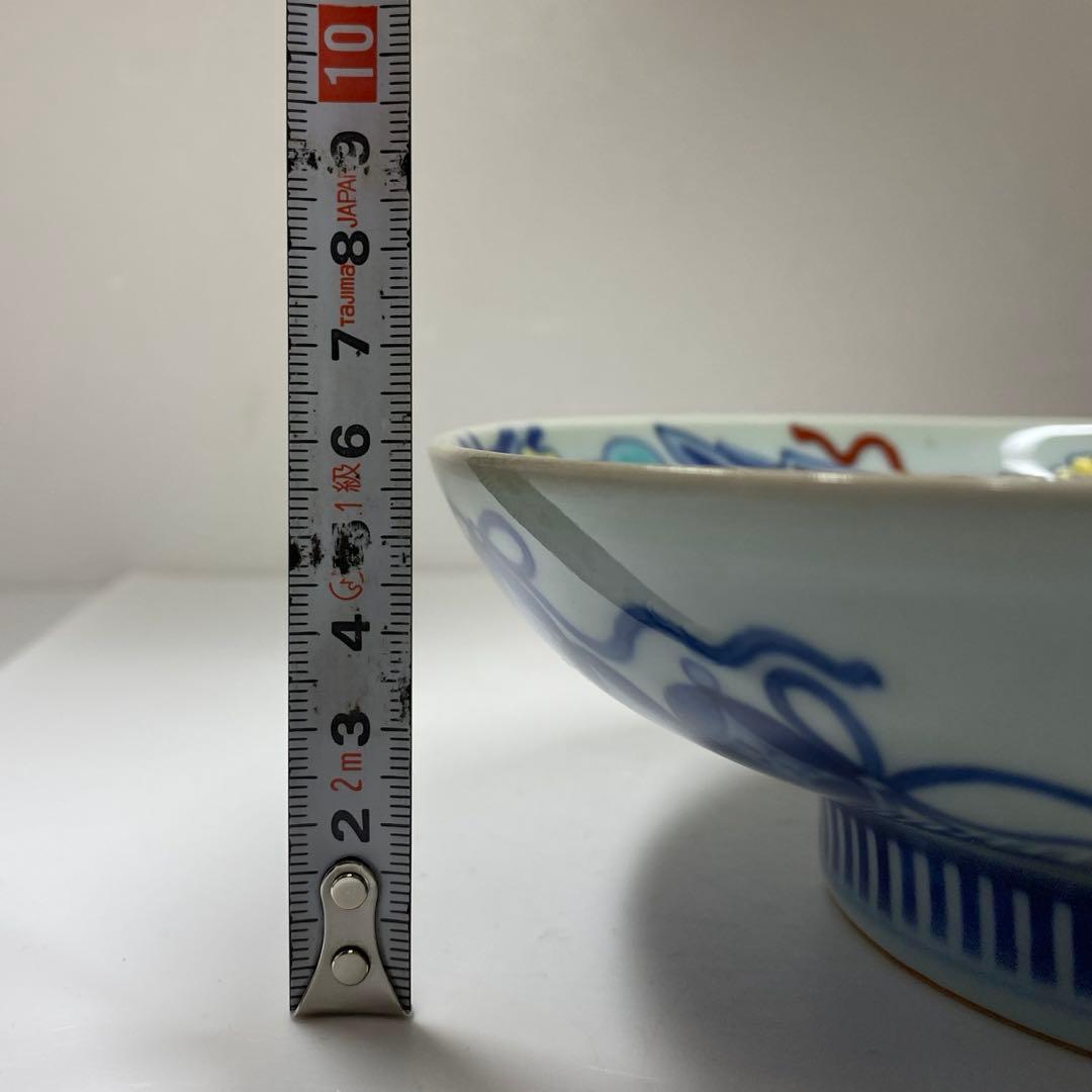 時代　鍋島焼　櫛目高台　七寸皿　共箱　直径21.4㎝　タサオ　東な7-0210①