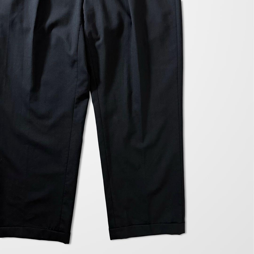 ポロ ラルフローレン ウール 黒 スラックス W36 ブラック 古着　ワイド