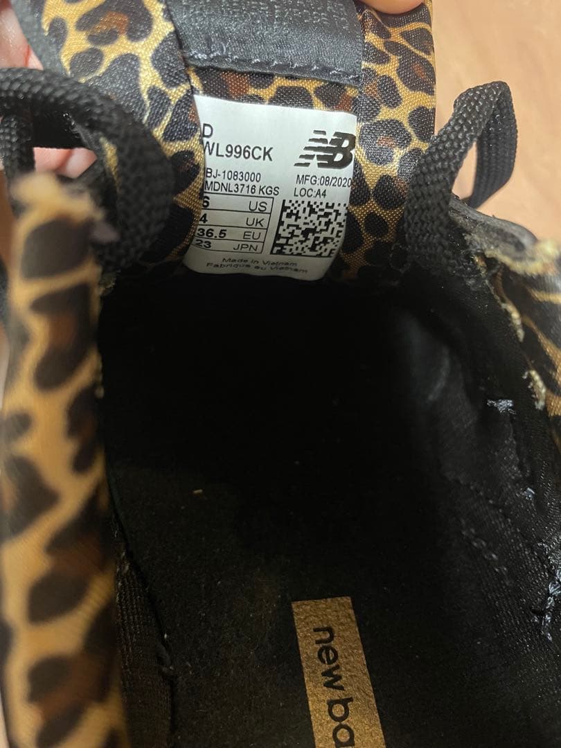 new balance 996 スニーカー black 23.0 レオパード