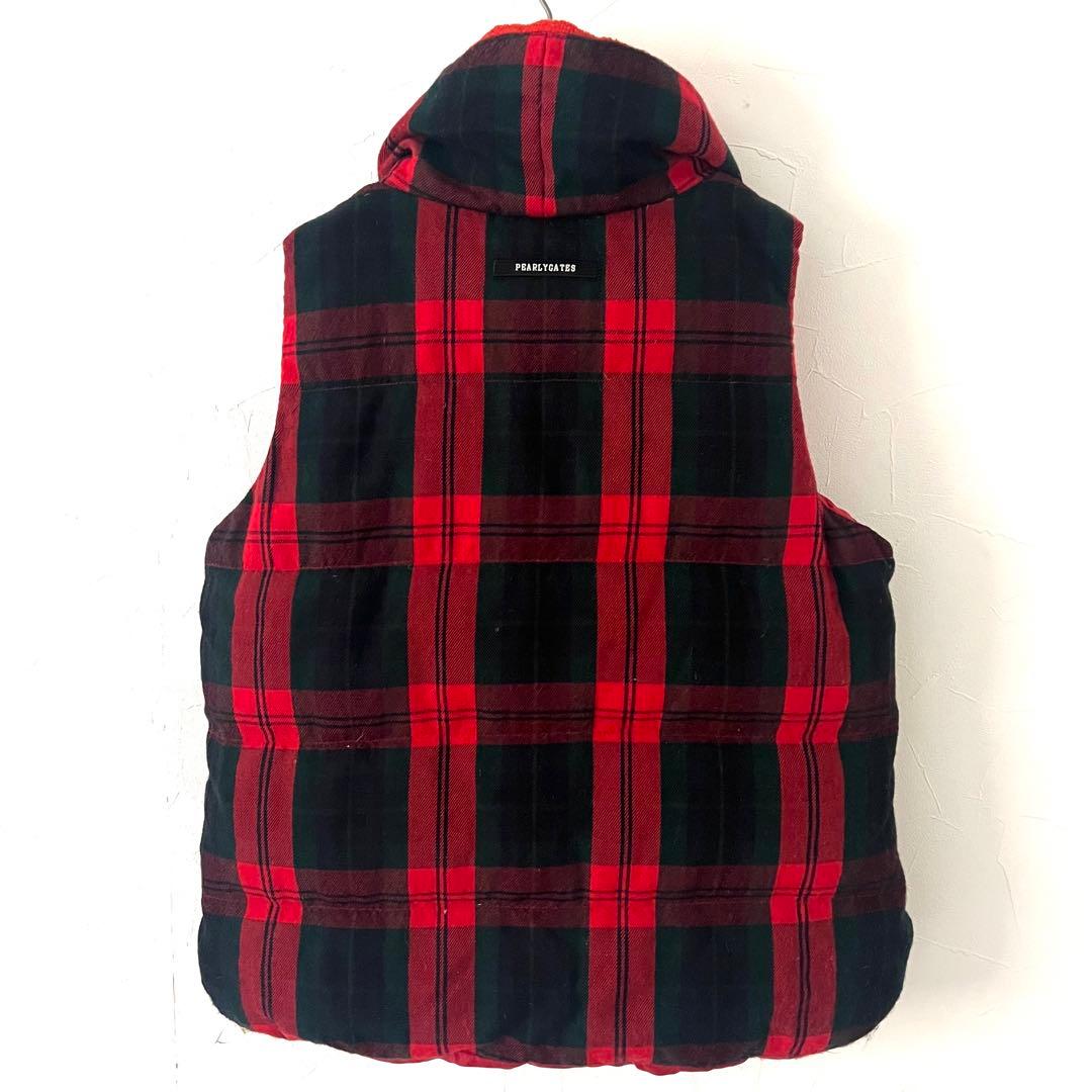 Pearly Gates パーリーゲイツ　チェック　ダウンベスト　ゴルフ　中綿入