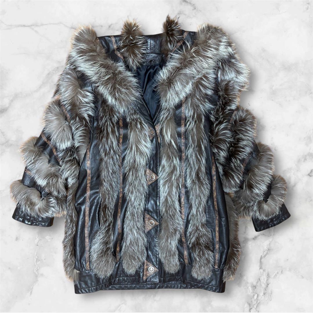 希少 TP.DOTHILIEN 毛皮 ミンク ファー × レザー 切替 コート