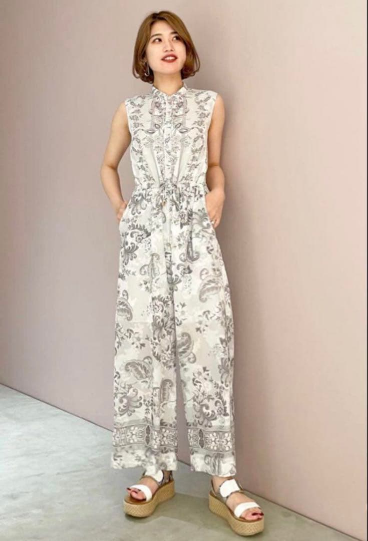 【グレースコンチネンタル】定価4,6万 オーナメントプリント サロペット