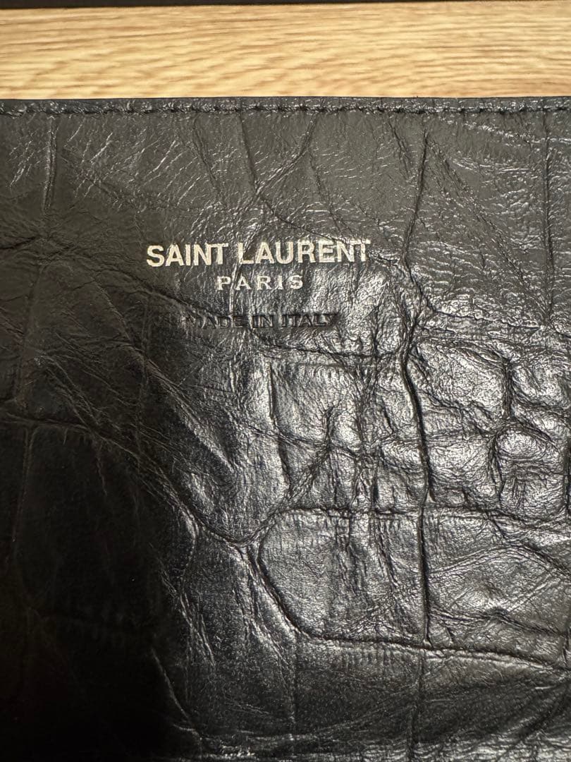 【希少 レア】SAINT LAURENT PARIS クロコダイル 財布 黒