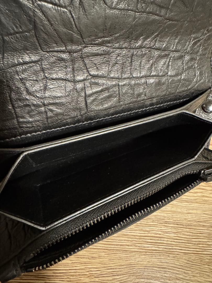 【希少 レア】SAINT LAURENT PARIS クロコダイル 財布 黒