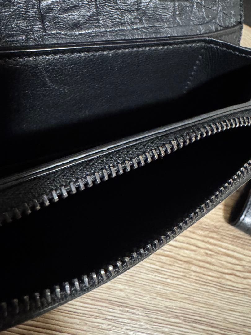 【希少 レア】SAINT LAURENT PARIS クロコダイル 財布 黒