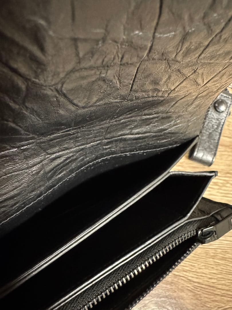 【希少 レア】SAINT LAURENT PARIS クロコダイル 財布 黒