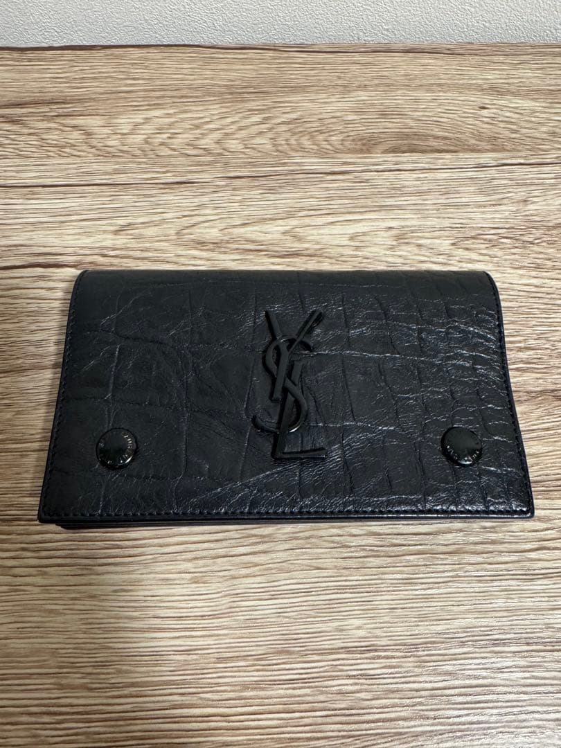 【希少 レア】SAINT LAURENT PARIS クロコダイル 財布 黒