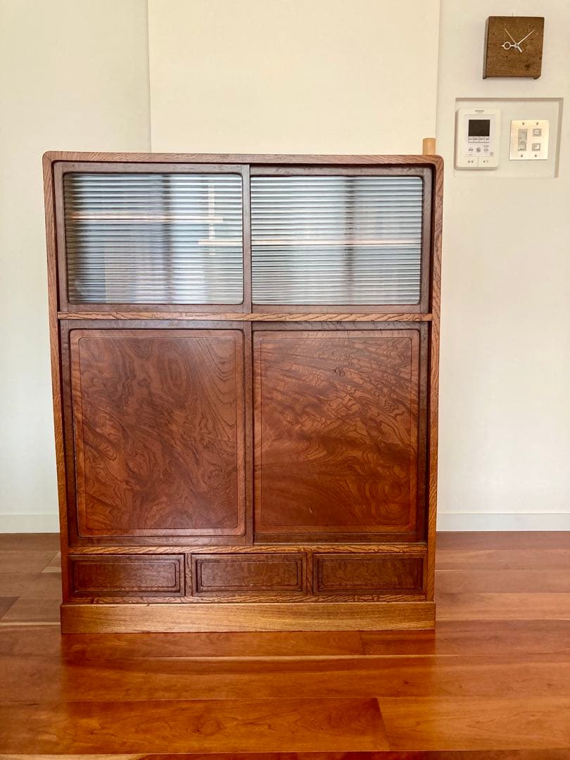木組み　骨董　食器棚　タンス