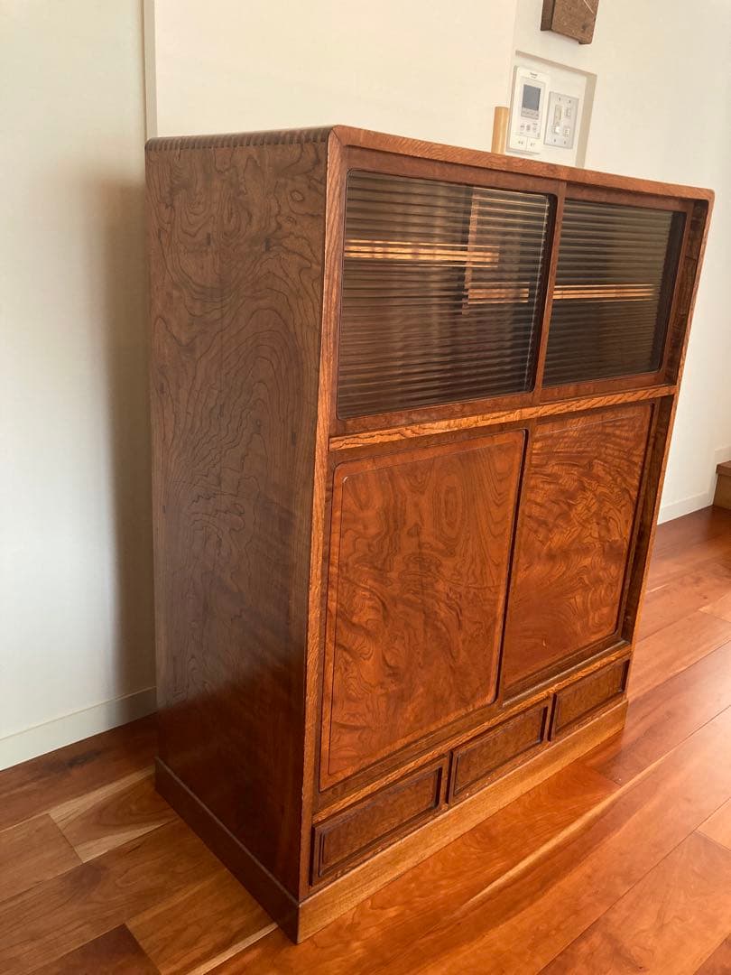 木組み　骨董　食器棚　タンス