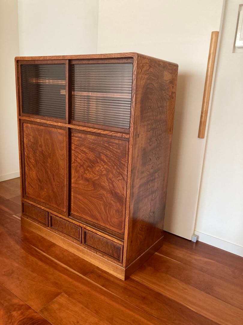 木組み　骨董　食器棚　タンス
