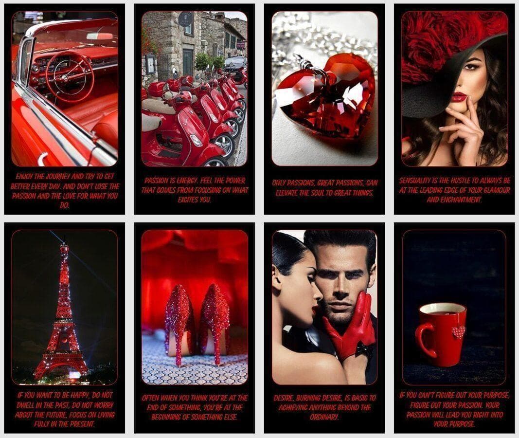 【正規品オラクルカード】おしゃれでクール✨赤と黒の個性カラー✨情熱と官能のデッキ