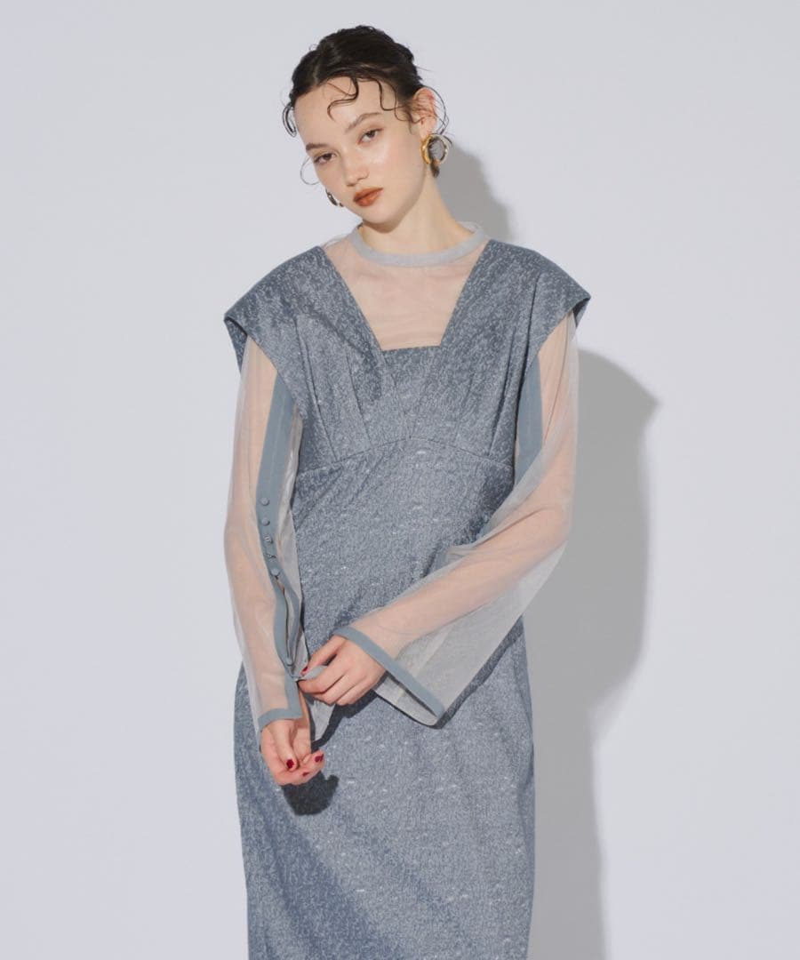 あい アンドレスド Vライン ジャガード ドレスANDRESD M