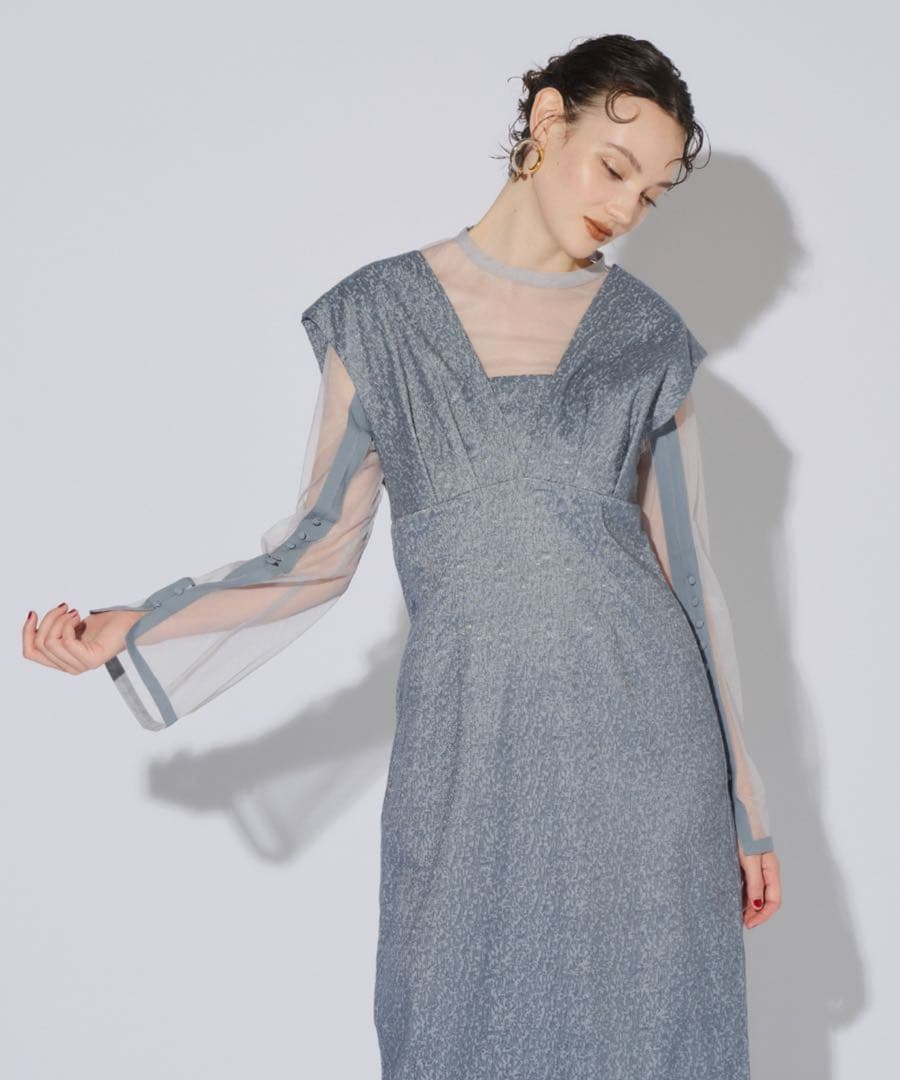 あい アンドレスド Vライン ジャガード ドレスANDRESD M