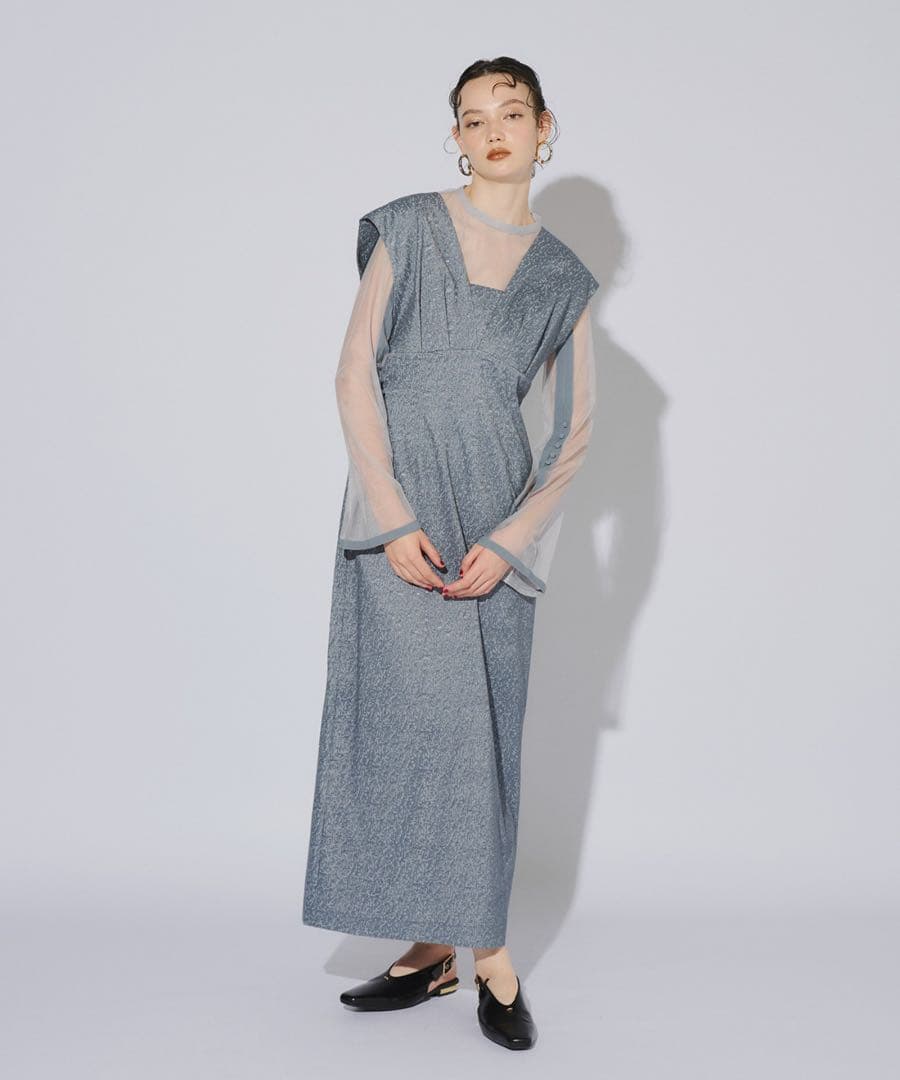 あい アンドレスド Vライン ジャガード ドレスANDRESD M