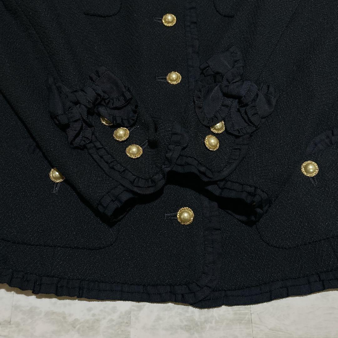 インゲボルグ　ピンクハウス期 金ボタン フリルジャケット 薔薇裏地 ヴィンテージ