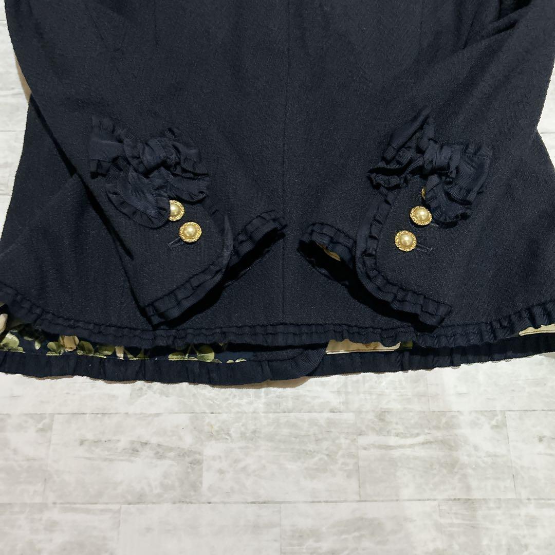 インゲボルグ　ピンクハウス期 金ボタン フリルジャケット 薔薇裏地 ヴィンテージ