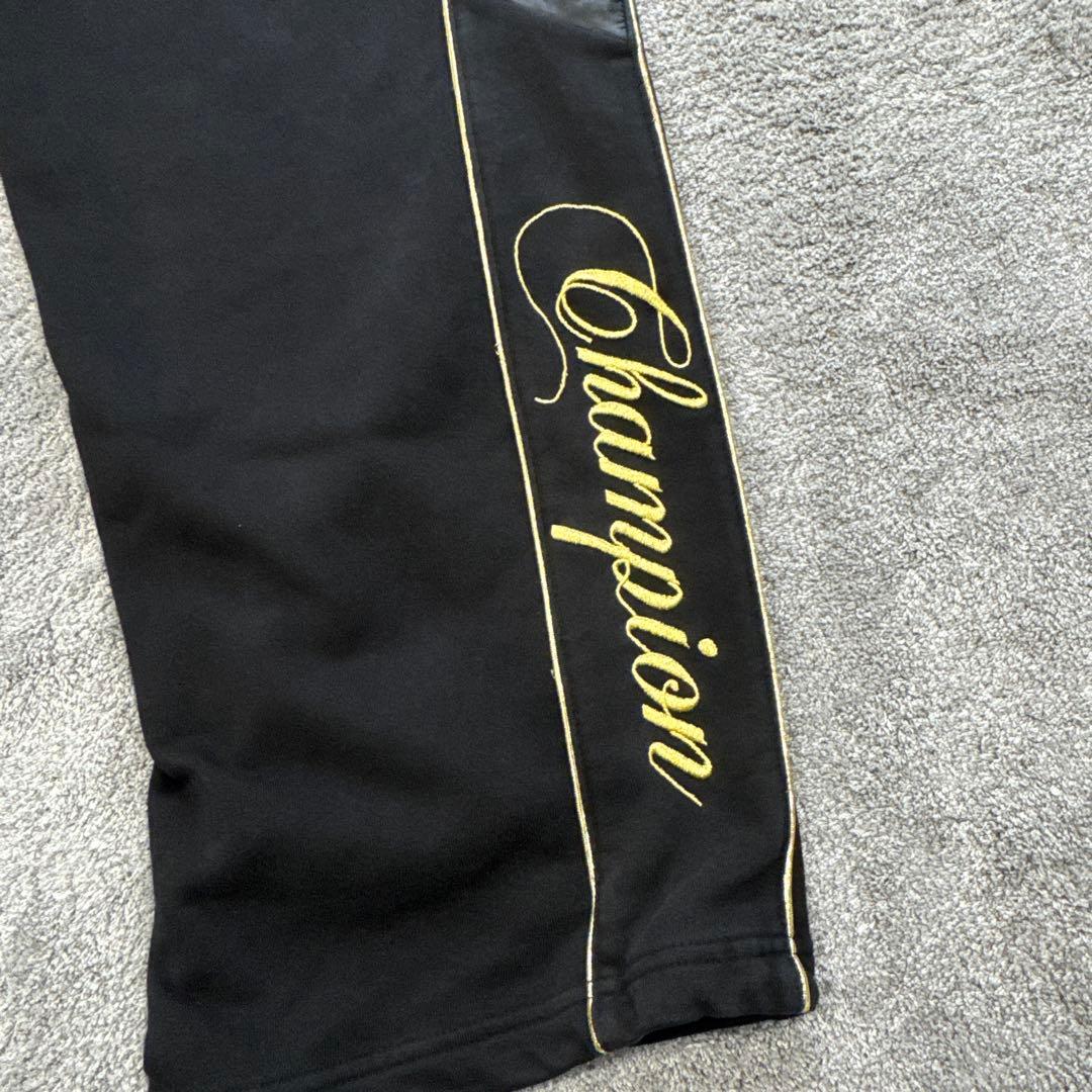 【希少サイズ】チャンピオン 魔裟斗ジャージセットアップ 黒×金 刺繍　フーディー