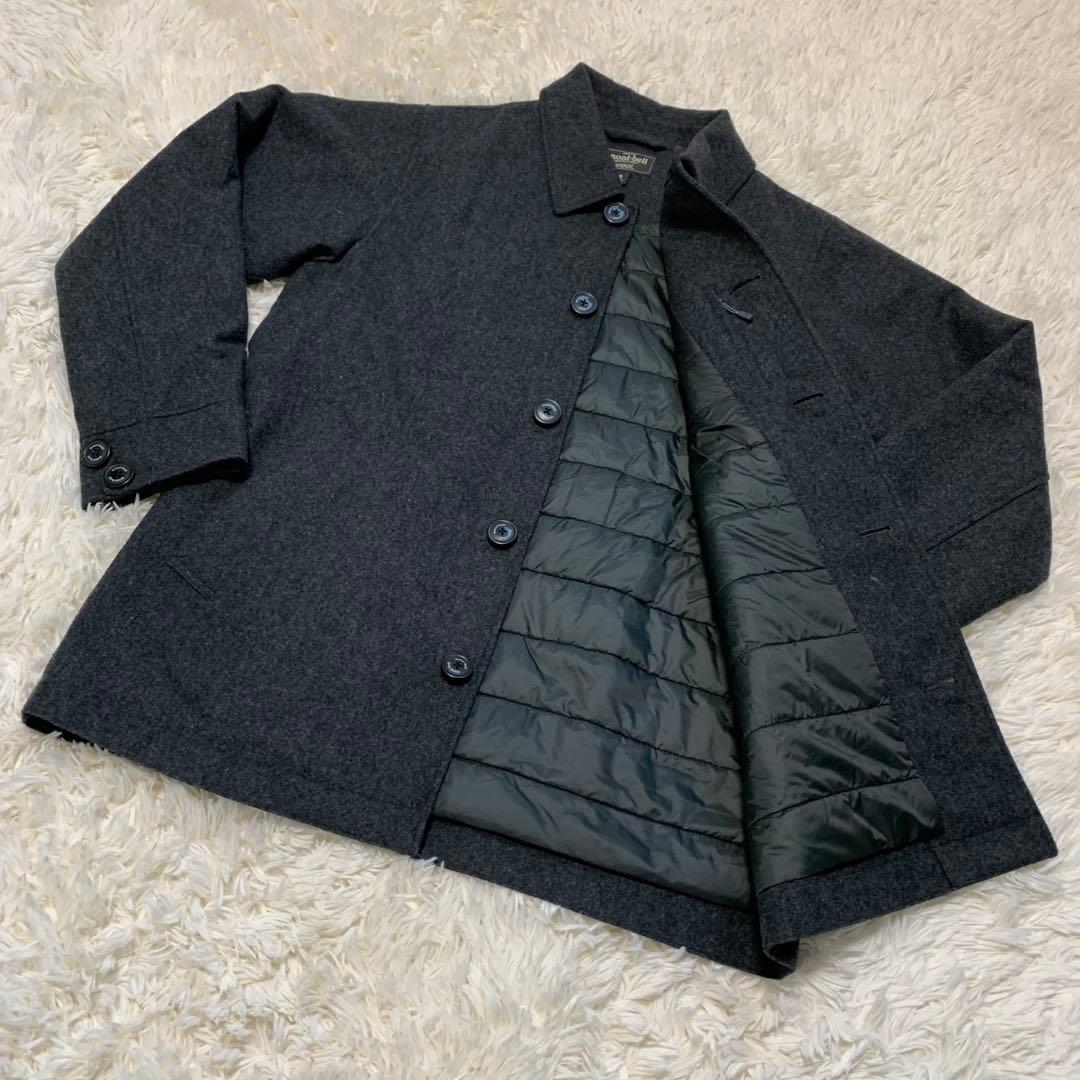 【極美品】mont-bell モンベル　ウールトラベルコート　グレー