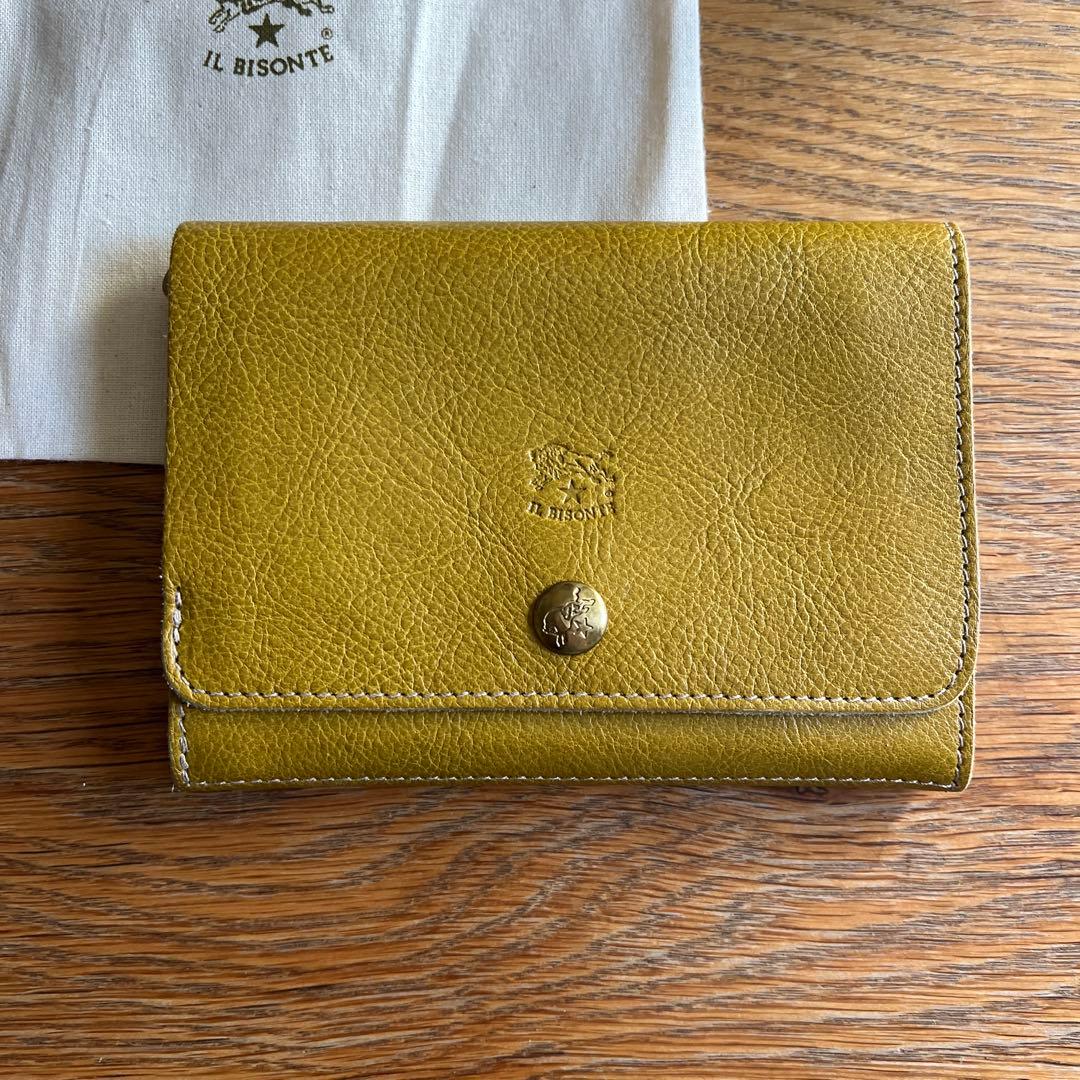 美品イルビゾンテ ウォレット 財布 限定カラーカリー オリーブ ドラ