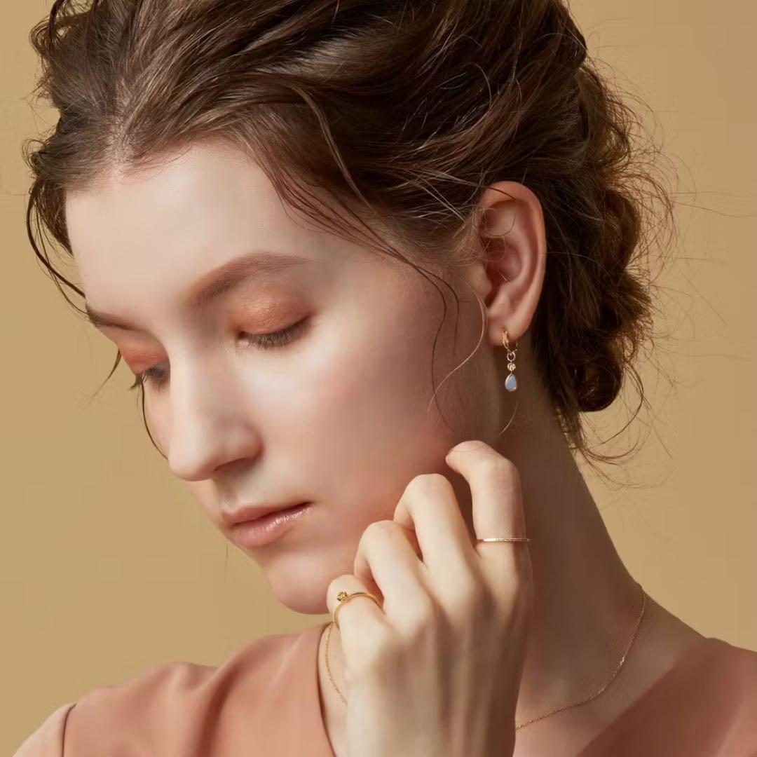 agete アガット　K10オパールピアスチャーム　イヤリングチャーム　箱付き