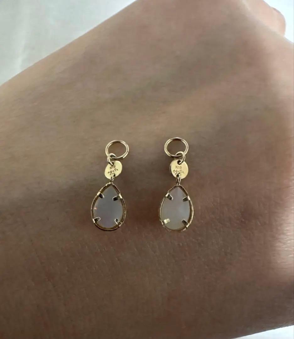 agete アガット　K10オパールピアスチャーム　イヤリングチャーム　箱付き