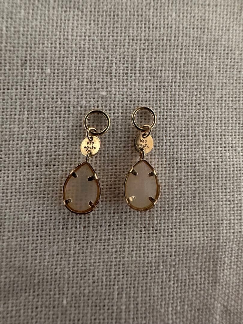 agete アガット　K10オパールピアスチャーム　イヤリングチャーム　箱付き