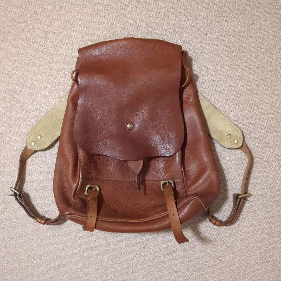イングランド製 ​Bill Amberg ブラウンレザー ロールトップリュック
