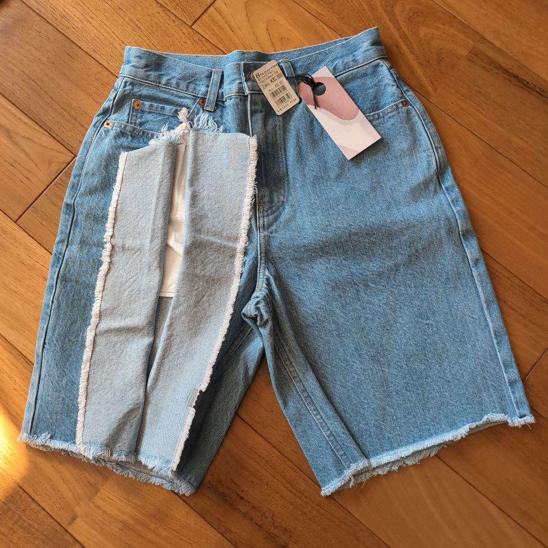 コトハヨコザワkotohayokozawaスリットレッグデニムショートパンツ M