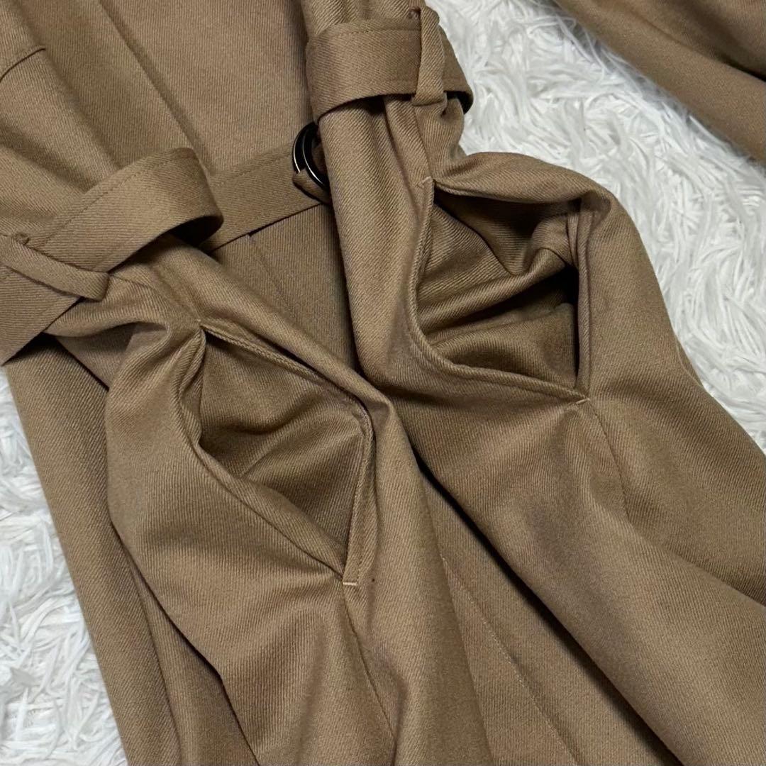 ✨未使用級✨Aquascutum スタンドカラーウールシャツワンピース ベルト付