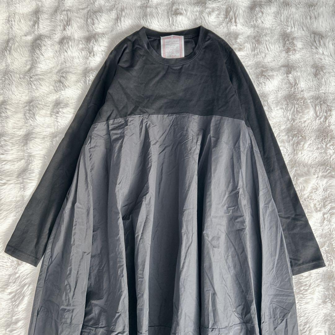 24AW✨ビアズリー★マルワンピ　ドッキング　ブラック