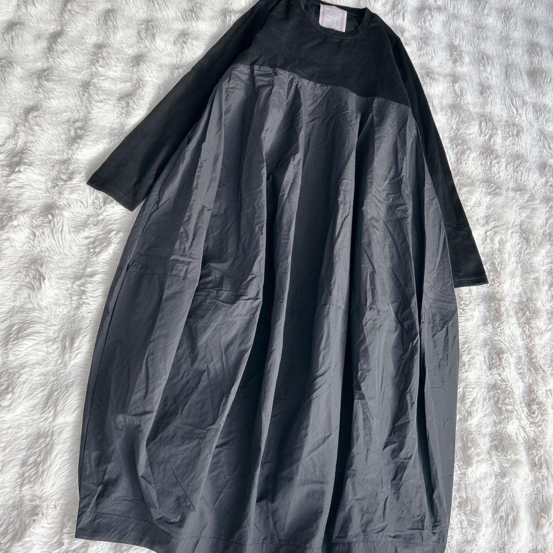 24AW✨ビアズリー★マルワンピ　ドッキング　ブラック