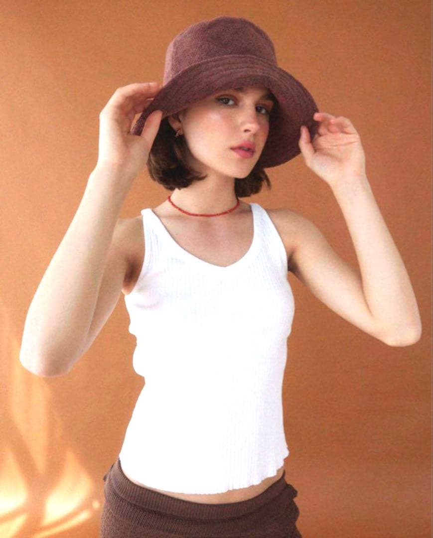 帽子 ALEXIASTAM Terry Bucket Hat Brown