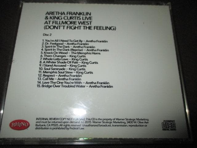 洋楽 Aretha Franklin Fillmore / Philly Live