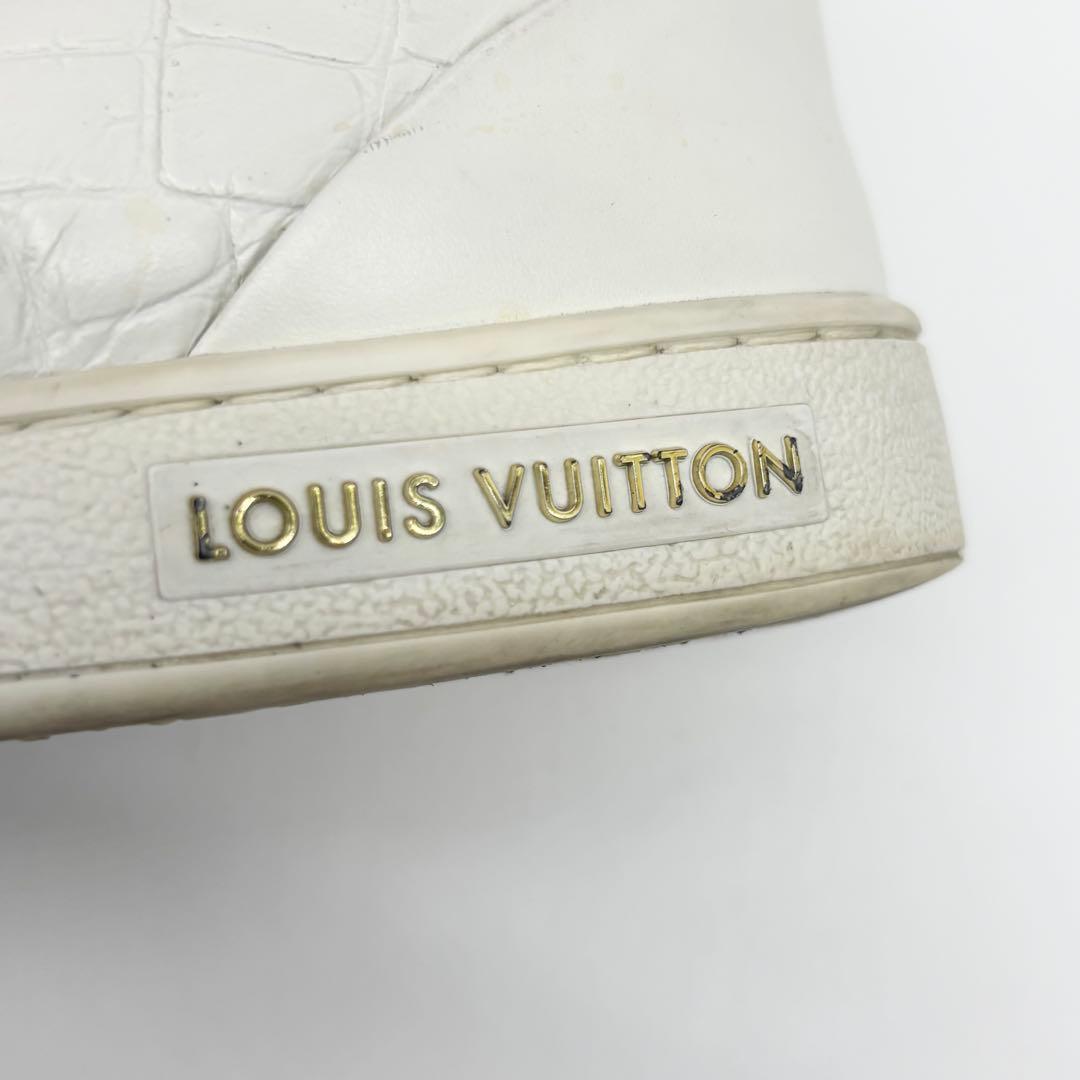✨美品✨ルイヴィトン レザースニーカー クロコ型押し ホワイト　24cm