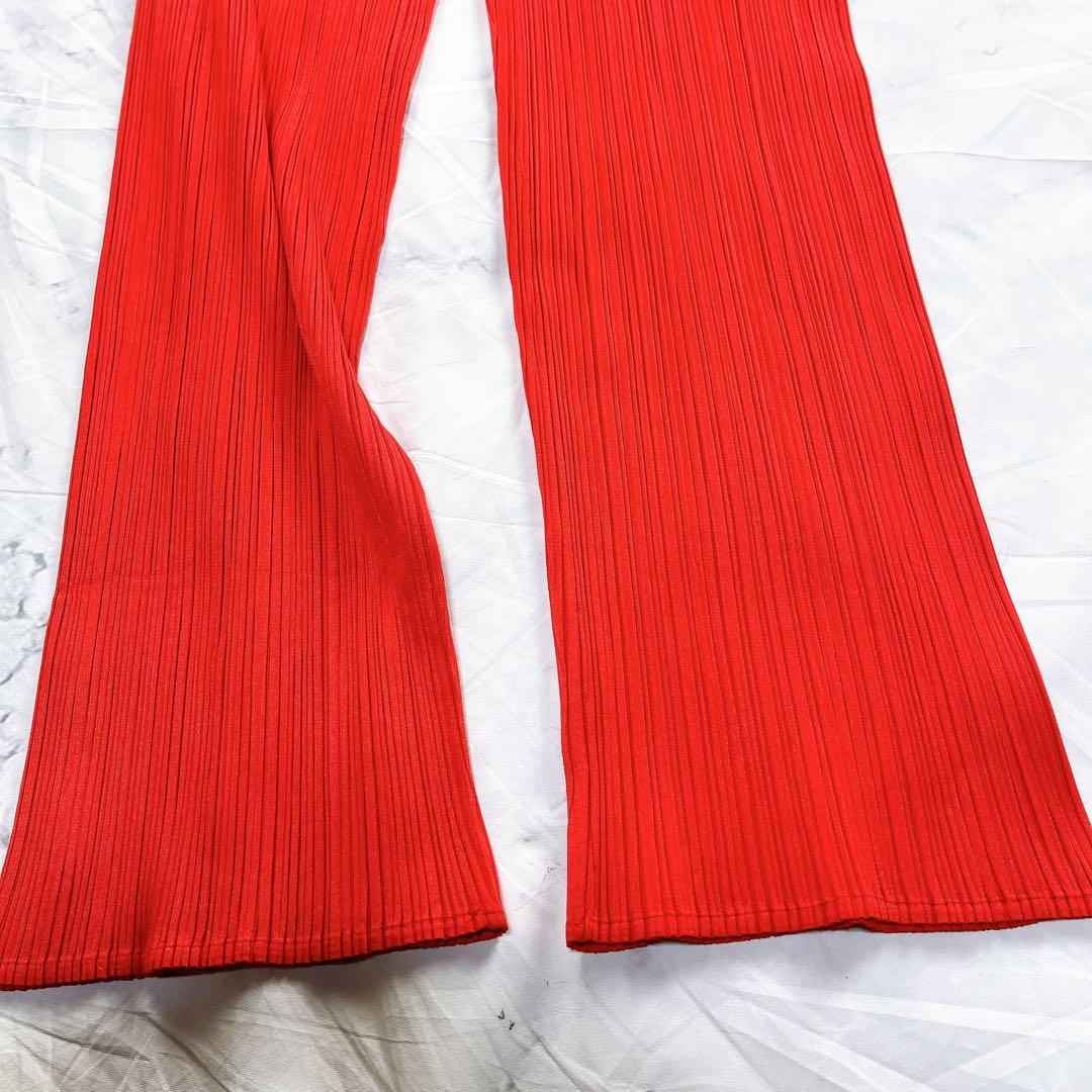 極美品✨ プリーツプリーズ イッセイミヤケ パンツ レッド サイズ3 日本製