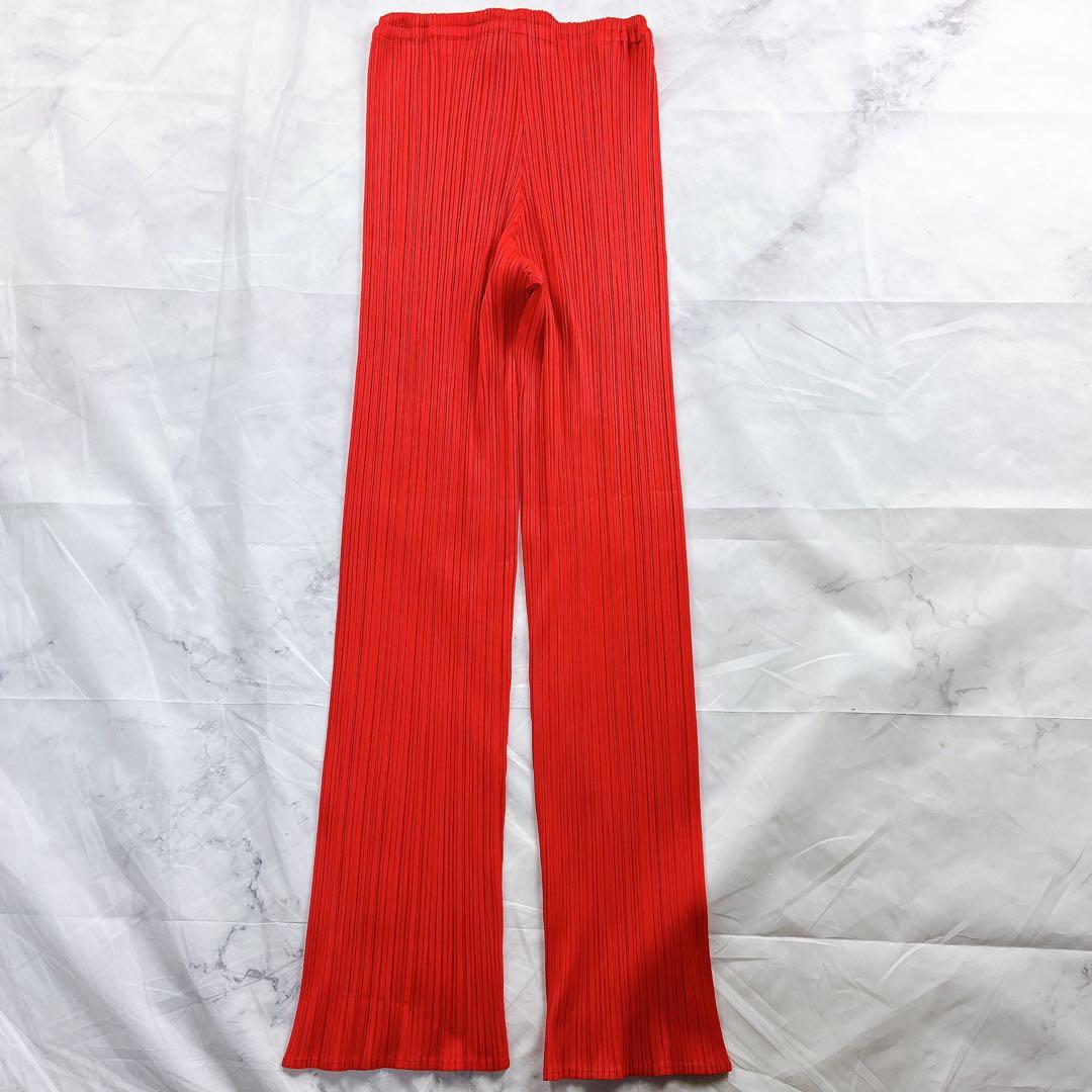 極美品✨ プリーツプリーズ イッセイミヤケ パンツ レッド サイズ3 日本製