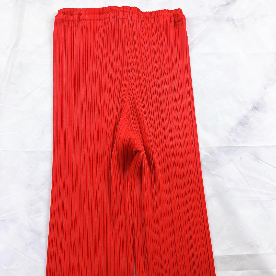 極美品✨ プリーツプリーズ イッセイミヤケ パンツ レッド サイズ3 日本製