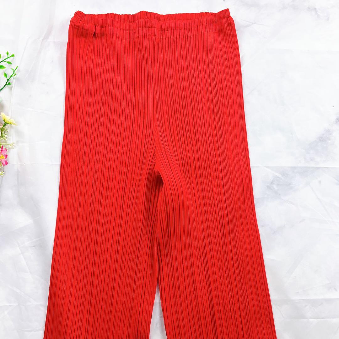 極美品✨ プリーツプリーズ イッセイミヤケ パンツ レッド サイズ3 日本製