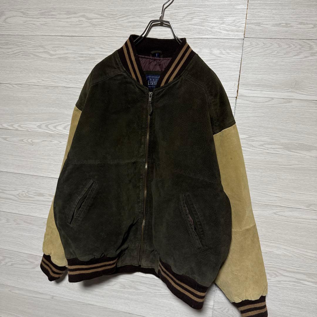 90s Editions スエード レザースタジャン 本革 切替 短丈 中綿