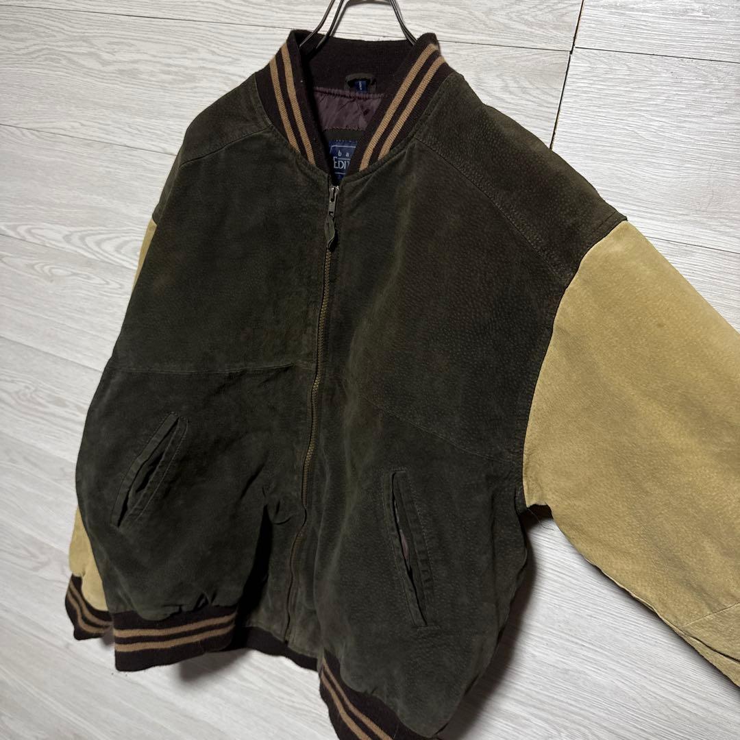 90s Editions スエード レザースタジャン 本革 切替 短丈 中綿