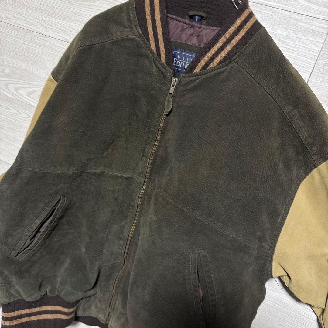 90s Editions スエード レザースタジャン 本革 切替 短丈 中綿